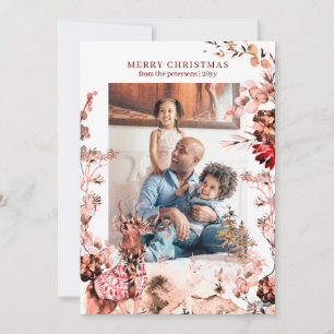Frohe Weihnachten moderne florale und Rentiere Fot