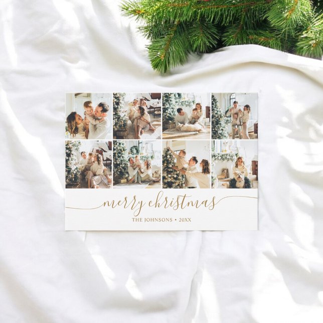 Frohe Weihnachten Moderne Foto Collage Urlaubskart (Von Creator hochgeladen)