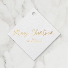 Frohe Weihnachten Moderne Handschrift Name Gold Fo Geschenkanhänger