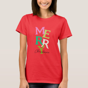 Frohe Weihnachten Moderne helle Feiertage T-Shirt
