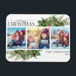 Frohe Weihnachten Moderne Holly Berry Foto Magnet<br><div class="desc">Feiern Sie die schönste Zeit des Jahres mit unserem fröhlichen Weihnachtsmagazin Holly Berry Foto Magnet! Diese wunderschöne Karte zeigt eine atemberaubende Collage von drei Fotos mit moderner Aquarell und festlichen Motiven der Heiligen Beere. Die perfekte Art, Ihren Freunden und ihren Lieben den Feiertag zu schenken, ist diese Karte sicher, um...</div>