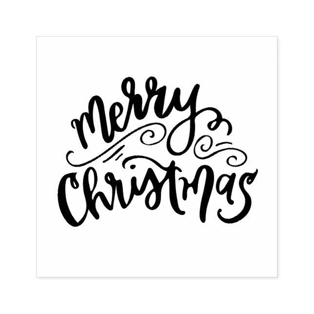 Frohe Weihnachten Moderne kalligraphische Briefmar Gummistempel (Prägung)