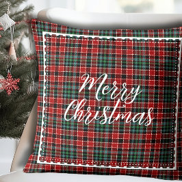 Frohe Weihnachten Moderne Karierte Schrift Kissen