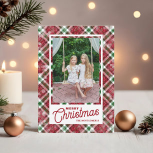 Frohe Weihnachten Moderne Karo Foto