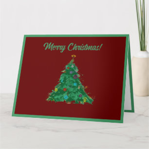 Frohe Weihnachten Moderne Kunst Niedlich Tiny Tree Karte