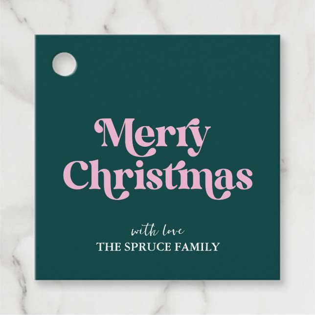 Frohe Weihnachten Moderne Minimalistisch Geschenkanhänger (Vorderseite)