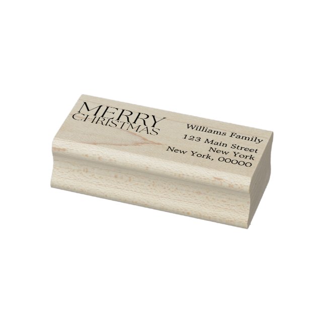Frohe Weihnachten Moderne Minimalistische Rücksend Gummistempel (Stempel)