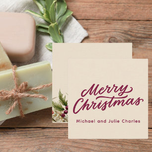 Frohe Weihnachten Moderne Minimalistische Schrift Mitteilungskarte