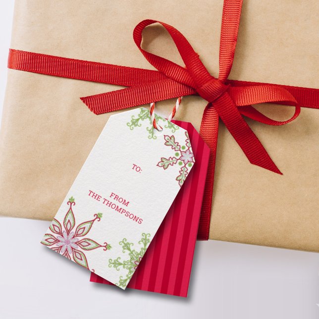 Frohe Weihnachten Moderne Niedliche Schneeflocken Geschenkanhänger (Von Creator hochgeladen)