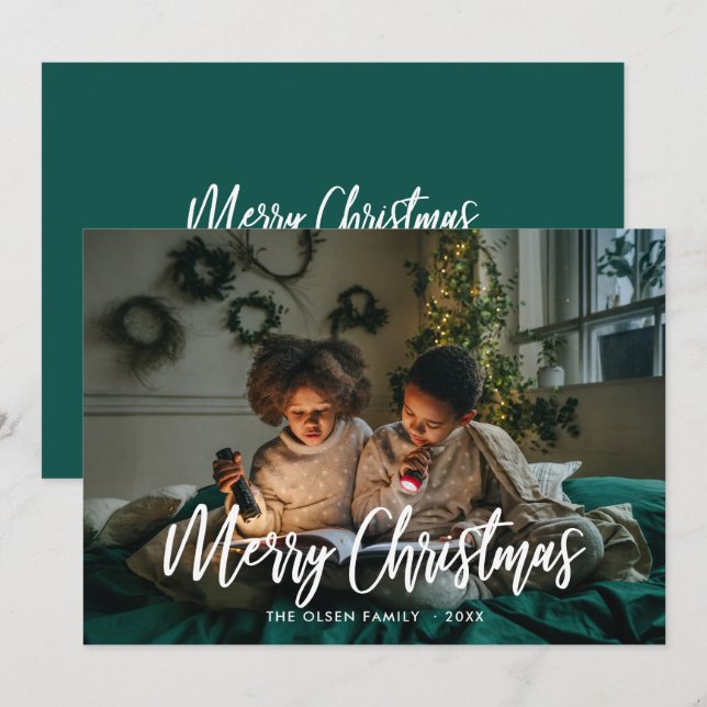 Frohe Weihnachten Moderne Pinselschrift (Vorne/Hinten)