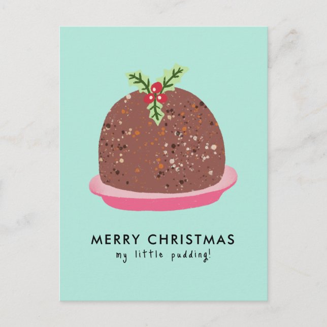 Frohe Weihnachten Moderne Pudding Illustration Postkarte (Vorderseite)