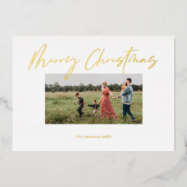 Frohe Weihnachten Moderne Schrift Folien Feiertagskarte