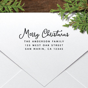 Frohe Weihnachten Moderne Schrift Rücksendeadresse Permastempel