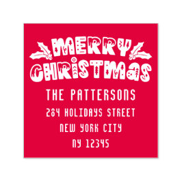 Frohe Weihnachten Moderne Script Name Rücksendeadr Permastempel