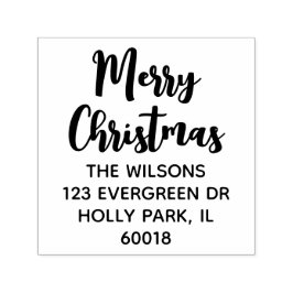 Frohe Weihnachten Moderne Script-Rücksendeadresse Permastempel