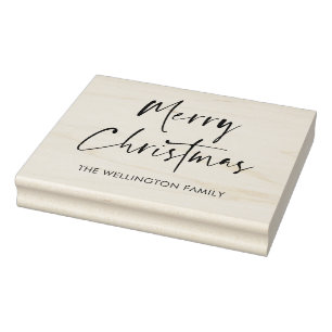 Frohe Weihnachten Moderne Skriptgeschenke Wrap Fam Gummistempel