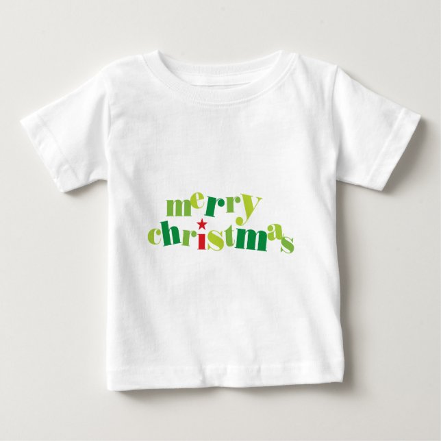 frohe Weihnachten moderne Typografie Baby T-shirt (Vorderseite)