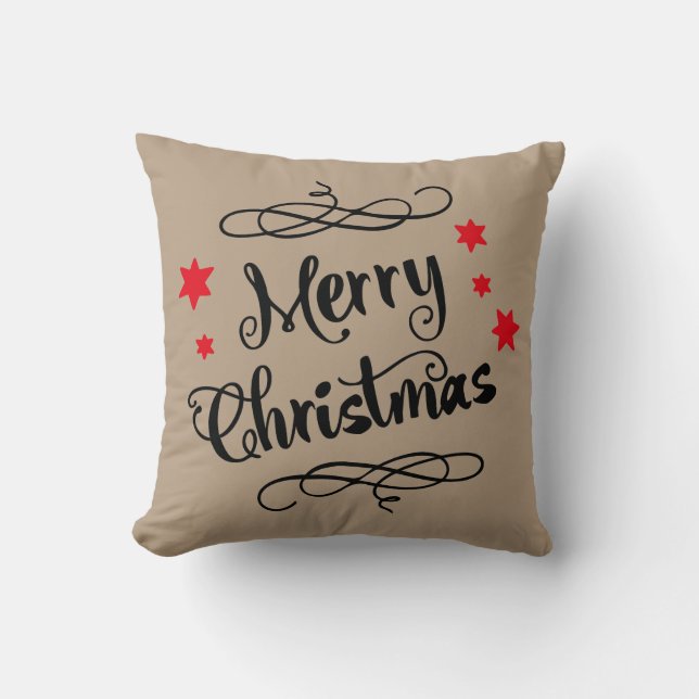 Frohe Weihnachten Moderne Typografie Kissen (Vorderseite)