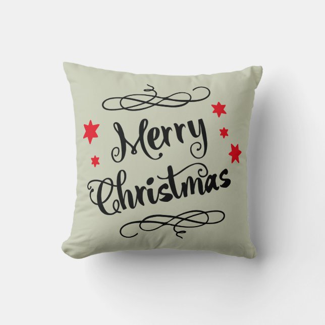 Frohe Weihnachten Moderne Typografie Kissen (Vorderseite)