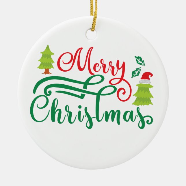 Frohe Weihnachten | Moderne Typografie | Ornament (Vorne)