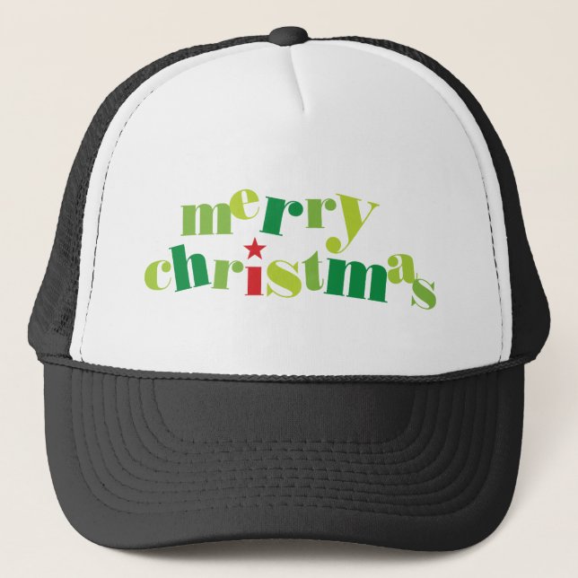 frohe Weihnachten moderne Typografie Truckerkappe (Vorderseite)