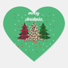 Frohe Weihnachten Moderne und Elegant Herz-Aufkleber