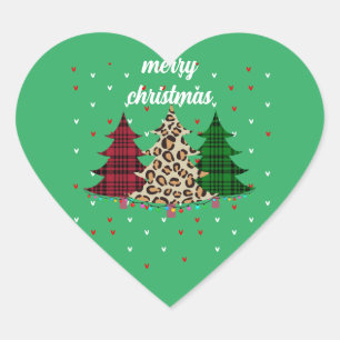Frohe Weihnachten Moderne und Elegant Herz-Aufkleber