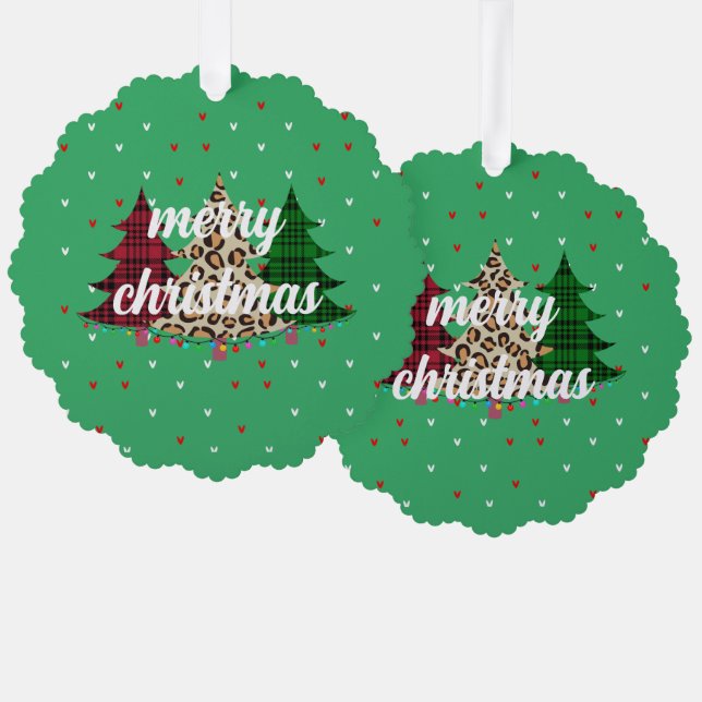 Frohe Weihnachten Moderne und Elegant Ornament Karte (Vorderseite/Rückseite)