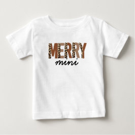 "Frohe Weihnachten" Moderner Farbblock Leopard Boh Baby T-shirt