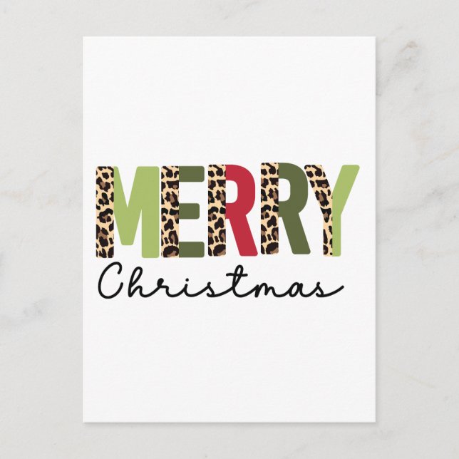 "Frohe Weihnachten" Moderner, farblich blockierter Postkarte (Vorderseite)
