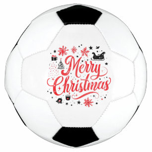 Frohe Weihnachten Modernes Design Rot und Weiß Fußball