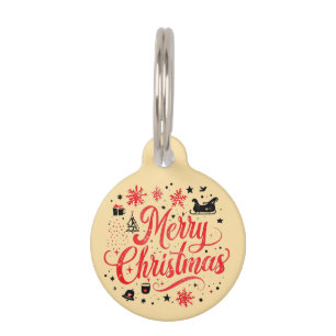 Frohe Weihnachten Modernes Design Rot und Weiß Haustiermarke