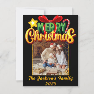 Frohe Weihnachten Modernes Foto Holiday Postca