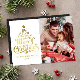 Frohe Weihnachten Modernes Foto Magnetic Holiday C Magnetkarte