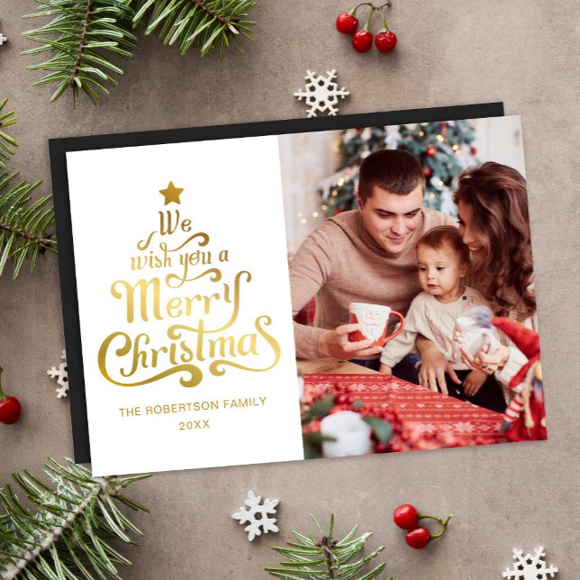 Frohe Weihnachten Modernes Foto Magnetic Holiday C Magnetkarte (Von Creator hochgeladen)