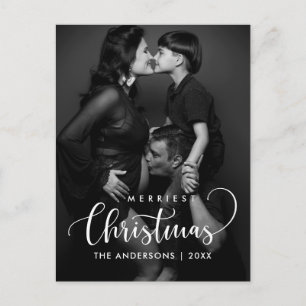 Frohe Weihnachten Modernes Minimalistisches Foto Postkarte