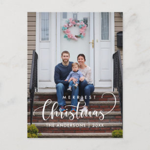 Frohe Weihnachten Modernes Minimalistisches Foto Postkarte
