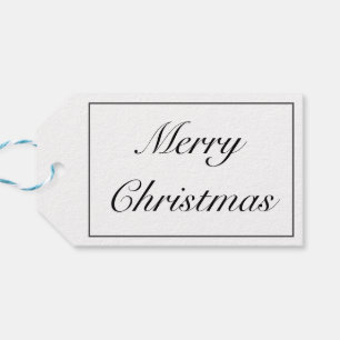 Frohe Weihnachten Modernes Minimalistisches Weiß  Geschenkanhänger
