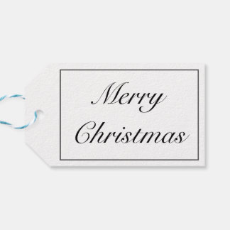 Frohe Weihnachten Modernes Minimalistisches Weiß S Geschenkanhänger