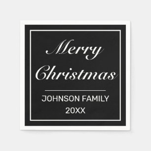 Frohe Weihnachten Modernes Minimalistisches Weiß S Serviette