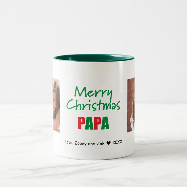 Frohe Weihnachten Modernes Papa 2 Foto Tasse (Mittel)