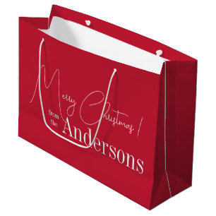 Frohe Weihnachten Modernes Rot  Große Geschenktüte