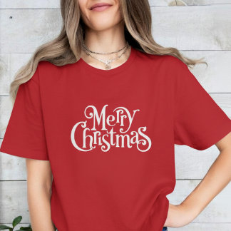 Frohe Weihnachten Modernes rotes Damen-Weihnachtsd T-Shirt
