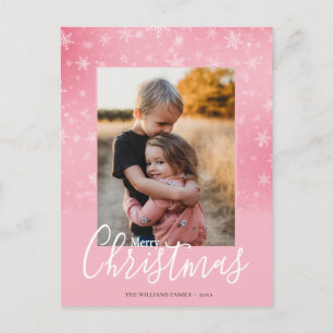 Frohe Weihnachten Modernes Schnee Winter Pink Foto