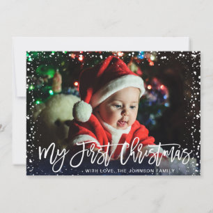 Frohe Weihnachten Modernes Schriftzug FOTO-Grußkar
