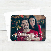 Frohe Weihnachten Modernes White Script Foto