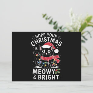Frohe Weihnachten, möge es schnurrig und hell sein Feiertagskarte