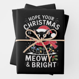 Frohe Weihnachten, möge es schnurrig und hell sein Geschenkpapier Set