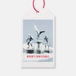 Frohe Weihnachten. Monster-Eisskulpturen Geschenkanhänger