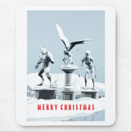 Frohe Weihnachten. Monster-Eisskulpturen Mousepad